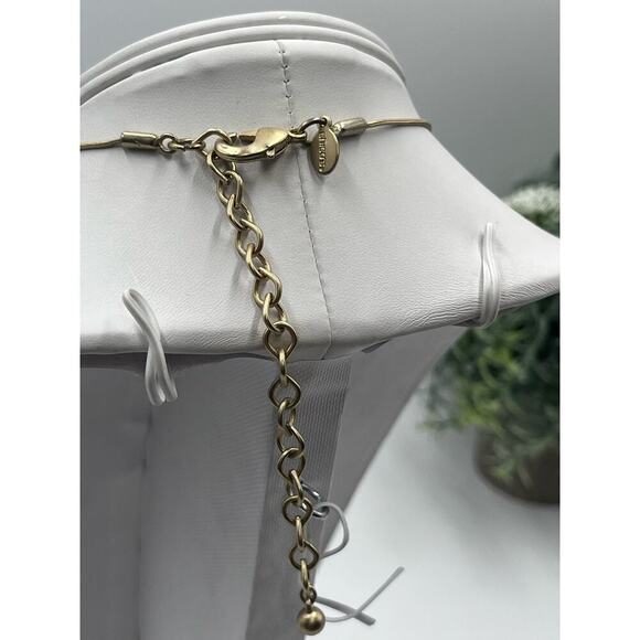 CHICO'S Julia Silver Gold Tone Rhinestone Adorned Fireballs Black Ball Necklace - Picture 8 of 13